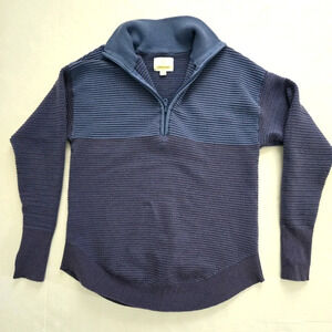 NAVY BLUE OFFLINE BY AERIE HOME STRETCH QUARTER ZIP SWEATER SIZE XS